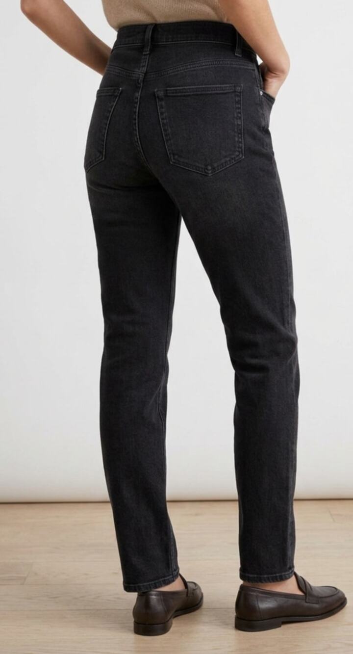 & Other Stories High Rise Straight Black Leg Jeans - Size 25